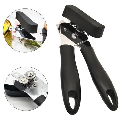 1pc Single Handle Can Opener, Stainless Steel Can Tin Opener With Manual,  Practical Kitchen Opening Tool With Side Edge For Home