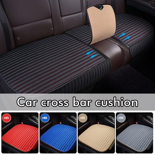 Seametal Flax Car Seat Cover Breathable Sweatproof Linen Car Seat Cushion  With Backrest Pad 4-season Universal For 98% Vehicles