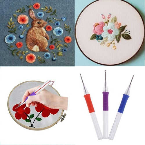 DIY Magic Embroidery Pen Set DIY 1.3MM 1.6MM 2.2MM Punch Needle