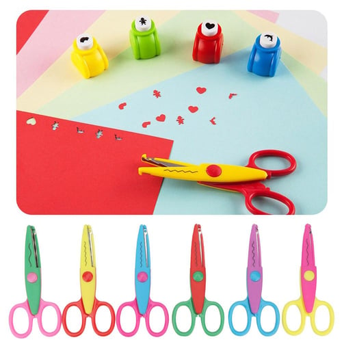 Children Scissors, Decorative Paper Edge Scissors, 12pcs Ergonomic