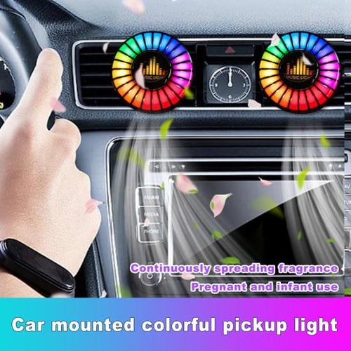 Car Air Freshener Vent Clip Music Rhythm Pickup Light Voice
