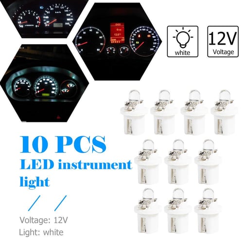 10pcs T5 B8.5D 5050 SMD LED Car Instrument Dashboard Lamp Auto