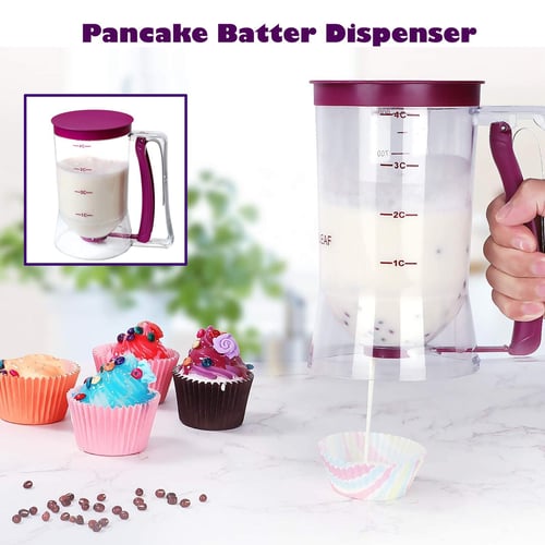 Batter Dispenser Hand Held Manual Pancake Cupcake Batter Mixer Dispenser