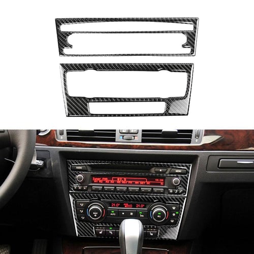 Cheap Carbon Fiber Car Left Air Conditioner Outlet Panel Frame Trim Cover  Sticker For BMW E90 E92 E93 2005-12 Car Interior