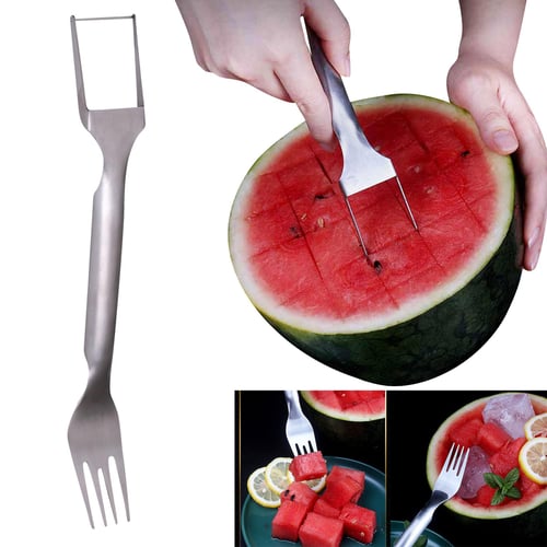 1pcs 2 In 1 Portable Watermelon Fork Slicer Multi-purpose