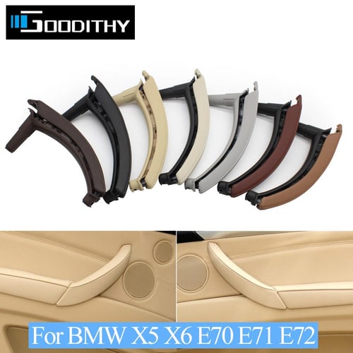 BMW X5 & X6 E70, E71, E72 Black Interior Door Handle Cover Leather