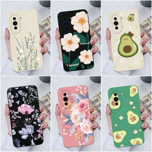 For Huawei P40 Lite Phone Case Soft Silicone Letter Flower Back Cover For  Huawei P40 P 40 Lite P40Lite E Coque Funda Shell Cases