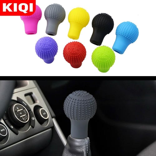 2Pcs Universal Manual Car Silicone Gear Head Shift Knob Cover Gear Shift  Collars Handbrake Grip Car