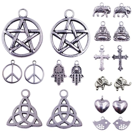 50PCS Tibetan Silver Alloy Charms Pendant For Jewelry Making DIY