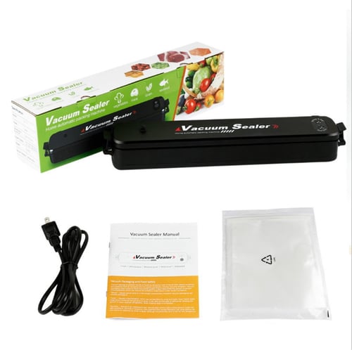 220V/110V Vacuum Sealer Packaging Machine with Free 10pcs Vacuum Bags  Household Black Food EU/UK/