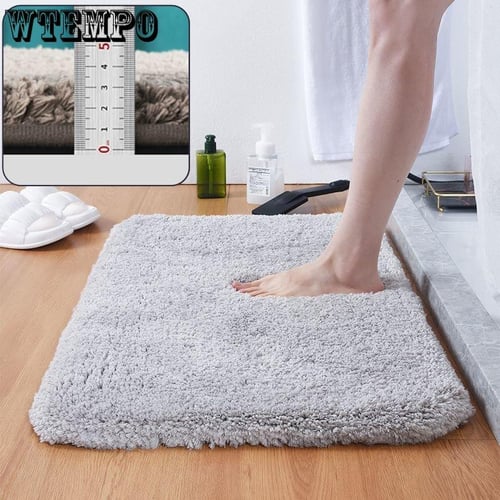 Chenille Bathroom Rugs, Water Absorbent And Soft Plush Bath Mat