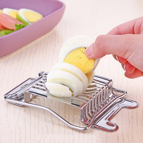 Stainless Steel Egg Slicer Egg Cutter Cut Wire Fruits Slicers Hard-Boiled  Eggs Sharp Cut Home Kitchen Practical Tool Accessories (Pink)