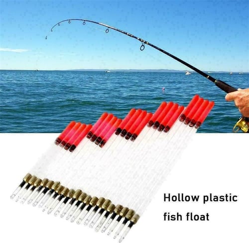 20 Piece Clear Crystal Waggler Fishing Fish Float Floating Stem Tube Set