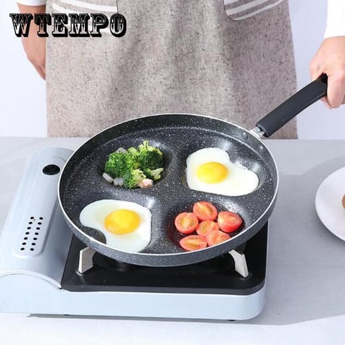 1pc Cartoon Mini Frying Pan Flat Non-stick Pot Creative Egg Shaped Pancake  Pan For Home Breakfast Cooking, Heart Shaped Frying Pot