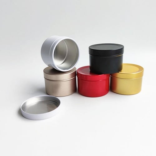 12 Pcs Mini Candle Jars Round Metal Candle Cups Tea Light Tins