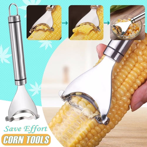 Excellent Grips Hand-held Corn Peeler - 1pack, Threshing Blade Cob Stripper  With Serrated Vertical Blade, Kitchen Corncob Removal Tool