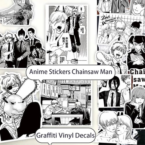 Anime Chainsaw Man Series Doodle Waterproof Stickers Diy Creative