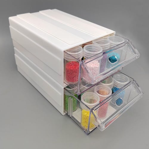 SUSUB 4 Pcs Clear Plastic Organizer Box with Dividers 24 Grid Storage Containers Jewelry Storage Box with Dividers for Beads, White