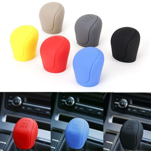 2Pcs Universal Manual Car Silicone Gear Head Shift Knob Cover Gear Shift  Collars Handbrake Grip Car