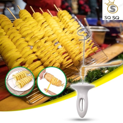 Tornado Potato Spiral Cutter Slicer Spiral Potato Chips PRESTO 4spits Potato  Tower Making Twist Shredder Cooking Tools