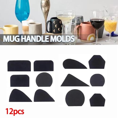 12Pcs Pottery Mug Handle Molds for Clay DIY Pottery Mug Handle Molds Tool  for Different Shapes and Sizes for Pottery Clay Ceramics Handle Shaping