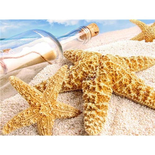 Diamond Painting Beach starfish and shells 8 011, Full Image - Painting