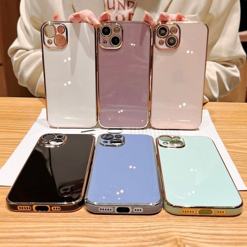 Electroplated Maple Leaf Design Luxury Cute Phone Cases for iPhone 13 14 Pro  Max 12 Mini 11 XR X XS 7 8 Plus SE 3