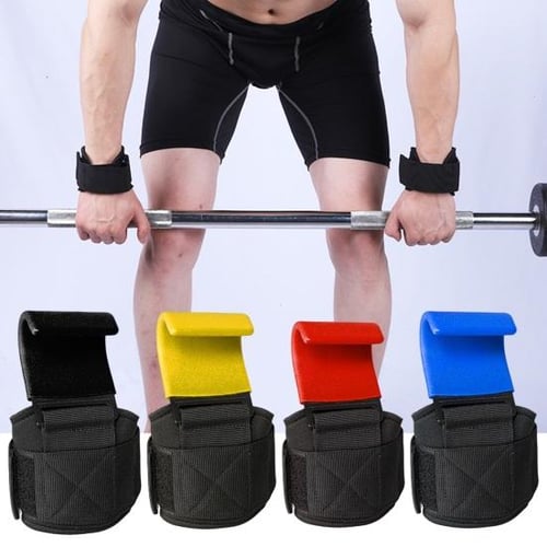 Weight Lifting Steel Hooks Lifting Wrist Straps with Padded Wrist Wrap for  Deadlift Heavy Pulls Powerlifting Fitness Hook