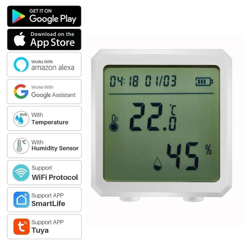 WiFi Smart Temperature Humidity Sensor Compatible with Assistant 230ft  Super Long Wireless Digital Hygrometer Indoor Thermometer Humidity Meter  Temperature Humidity Monitor Sensor 