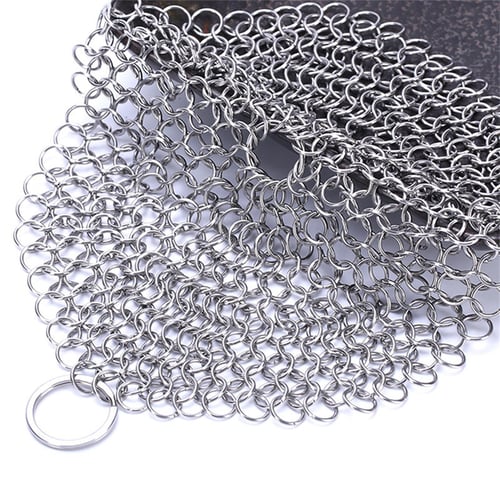 Cast Iron Skillet Cleaner, 316 Stainless Steel Chainmail Cleaning