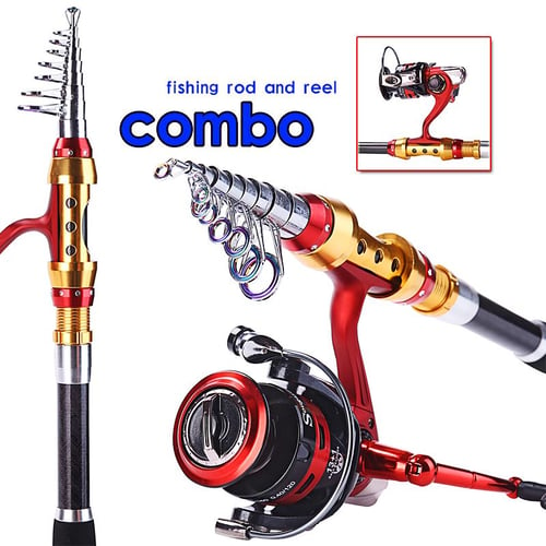 Spinning Fishing Rod Combo 1.8-3.6M Telescopic Fishing Rod And 14Bb Spinning