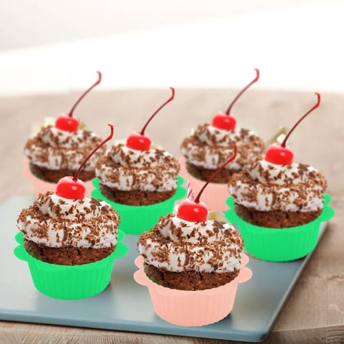 10PCS Non-Stick Baking Cups Silicone Cupcake Kitchen Baking Mold