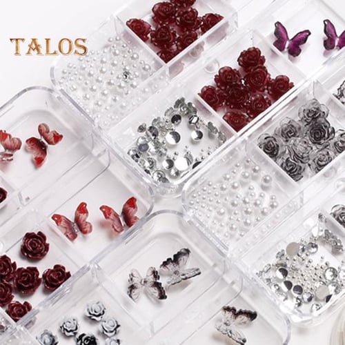 1 Box Nail Art Rhinestone Retro DIY Long Lasting Fashion 3D