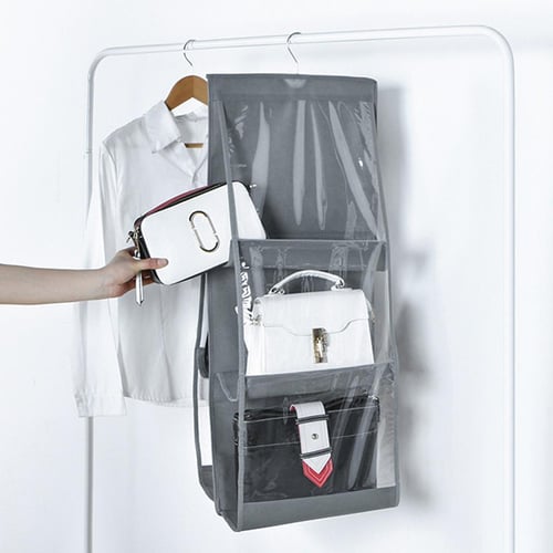 For Wardrobe Closet Transparent Storage Bag Hanging Handbag Clear Sundry  Shoe Bag With Hanger Pouch Handbag Organizer Hanging Purse Storage Holder  for Closet, Stuff BagClothes Storage