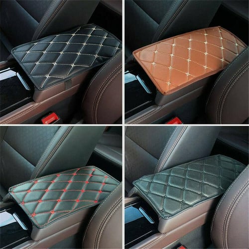 1pc Car Interior Memory Foam Pu Leather Armrest Pad, Height Lift Cushion