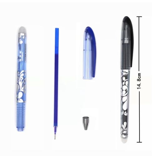 6pcs Erasable Gel Pens, 0.5mm Blue/black Ink Refills, Students School  Office Stationery Pen For Writing, Exam