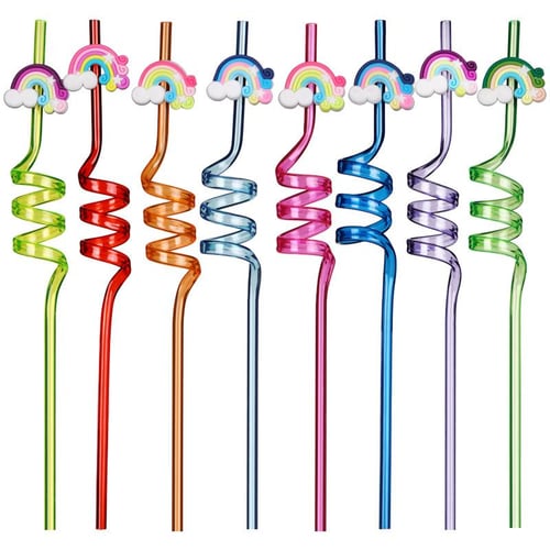 PDTO 8PCS Straw Tips Cover Colorful Drinking Straw Cap Reusable