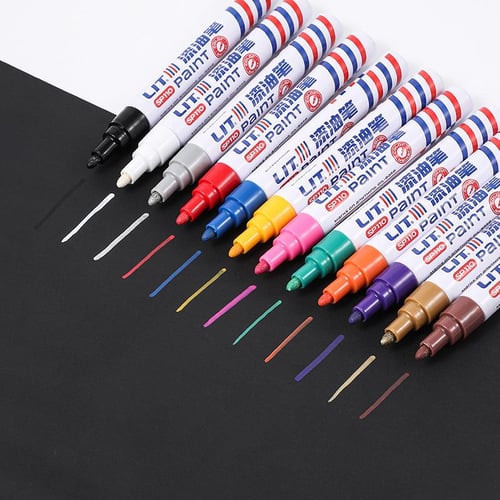 12Pcs Waterproof Permanent Paint Marker Pen For Car Tyre Tire Tread Rubber  Metal