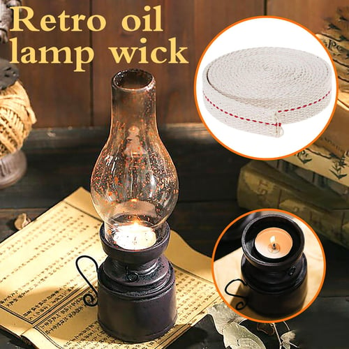 10M Oil Lantern Wick Flat Cotton Wick Oil Lamp Wick Burner with Stitch 1.3cm