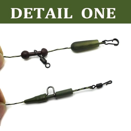 2PCS Carp Fishing Line Ready Tied Lead Core Leaders Helicopter Rig Chod Rig  45IB Leadcore with Quick Change Swivel Lead Clips - buy 2PCS Carp Fishing