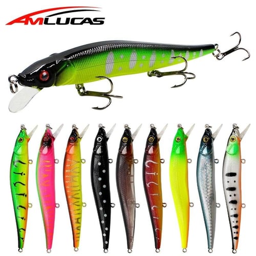 New Minnow Fishing Lure 11.5cm 13.9g Hard Artificial Bait 3D Eyes