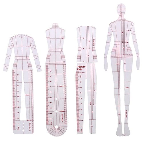 Fashion Illustration Ruler Figure Sewing Design Template Tailoring Tools 