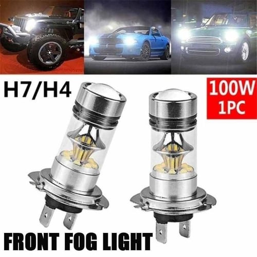 1pcs 100W 20 SMD Led Cree Car Fog Light Daytime Driving Led Fog Light H4 H7  White Light Super Bright Daytime Driving Light