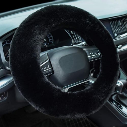 38CM Car Steering Wheel Cover Plush Winter Universal Hand Brake