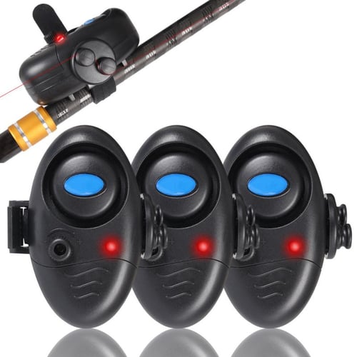 3pcs Blue LED Wireless Fishing Bite Alarms for Fishing Rod Water Resistant  Adjustable Tone Volume Sensitivity Sound Alert