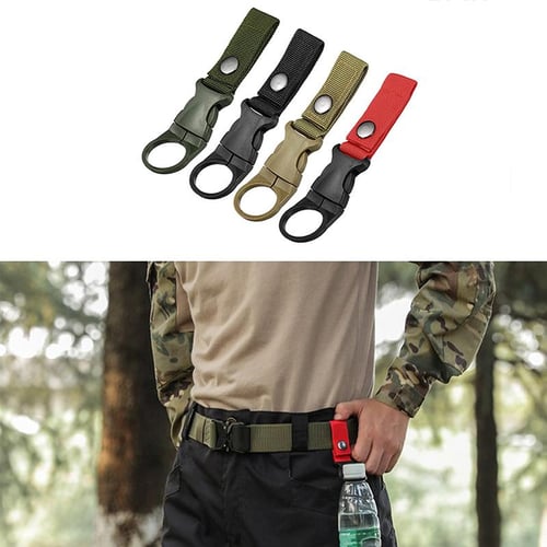 Tactical Military Hanging Strap Buckle Clip Water Bottle Hook Holder Belt  Tool