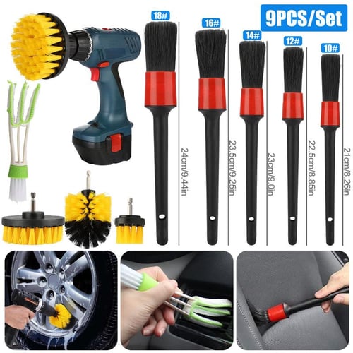 14Pcs Car Cleaning Brush Set,Professional Car Cleaning Kit, Car Cleaning  Brushes,Car Interior Cleaning Kit, Wheel Brush