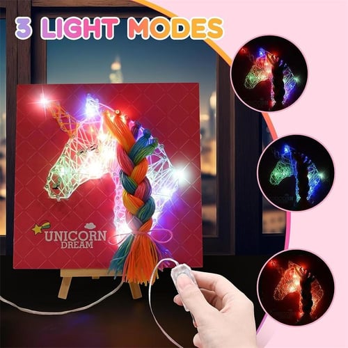 Craft Kits For Kids 8-12 Multi-Colored LED Light String Art Kit