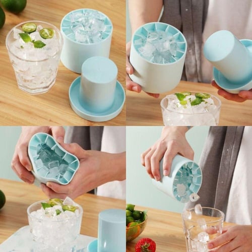 Mini Ice Cubes Maker, Decompress Ice Lattice, Cylinder Silicone Ice Cube  Mold,press-type Easy-release Ice Cup