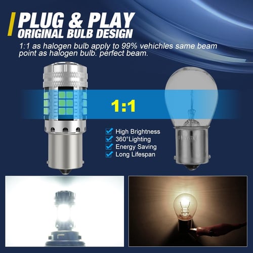 2Pcs BAU15S LED Canbus Amber White PY21W P21W LED Bulb Error Free